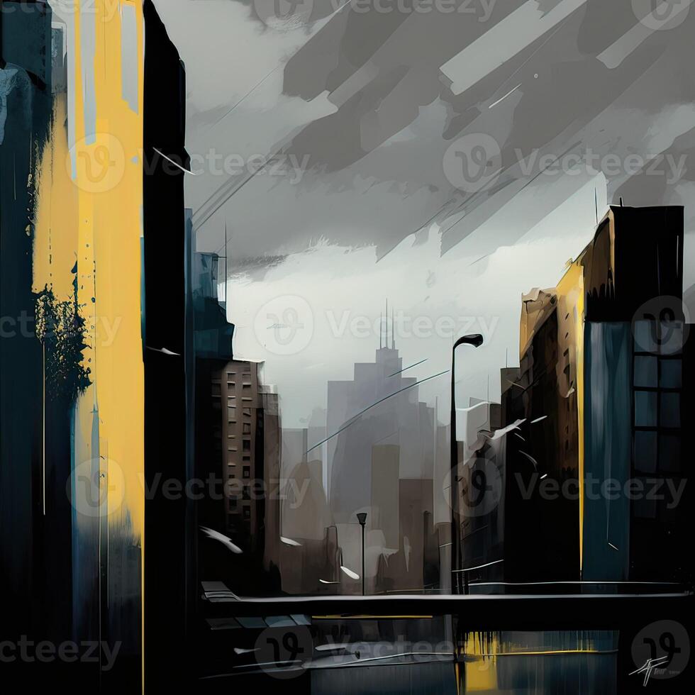 New york city abstract yellow high quality illustration photo