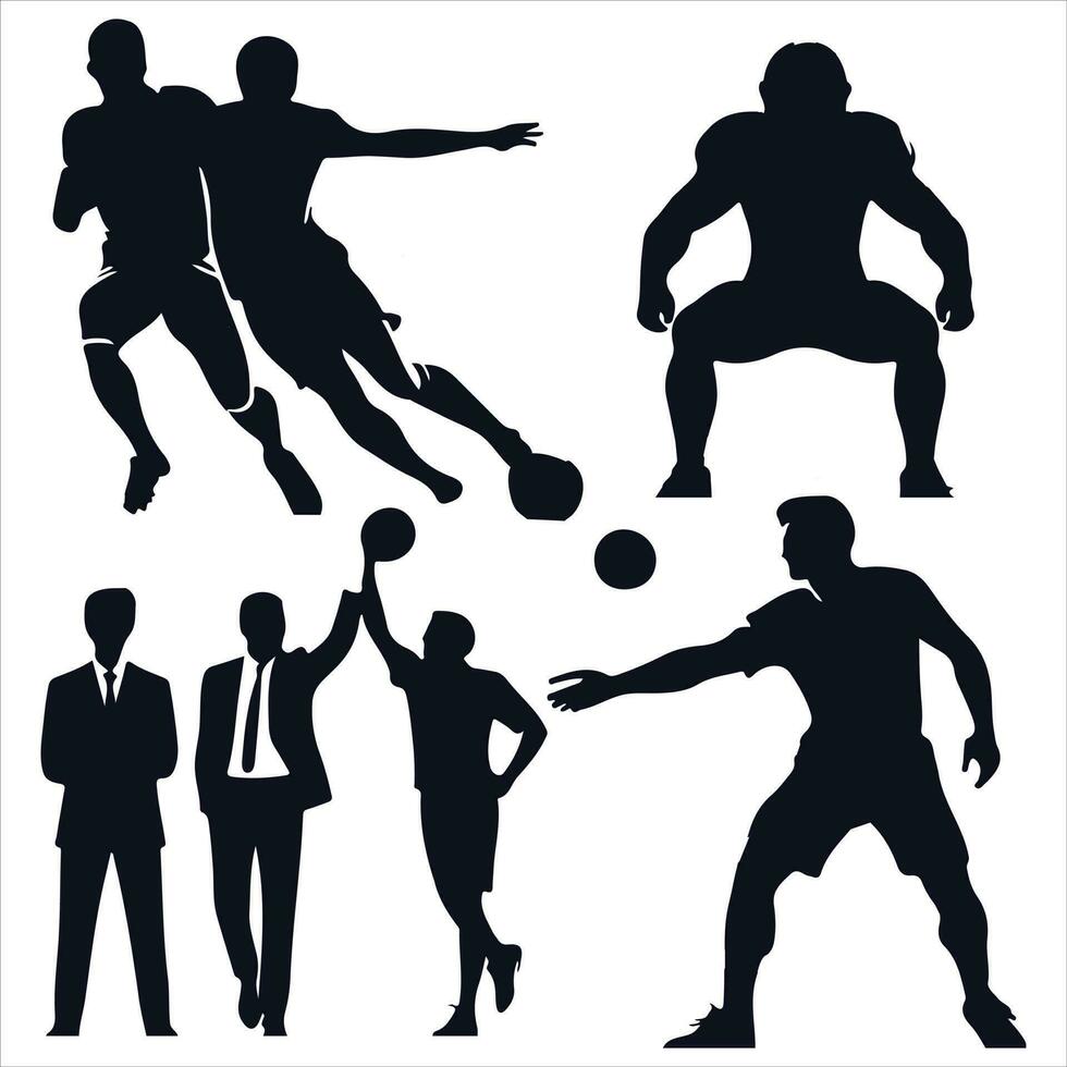 football player people Silhouette vector