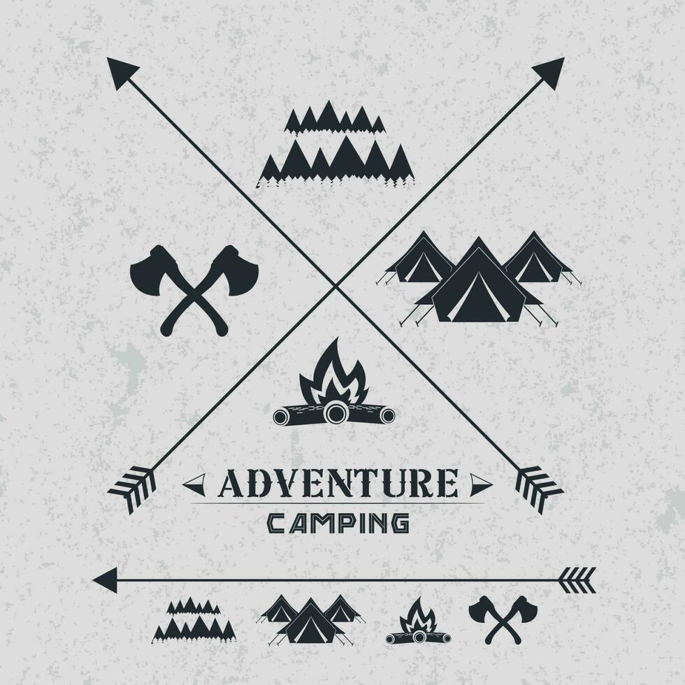 camping vintage emblem.logotype template vector