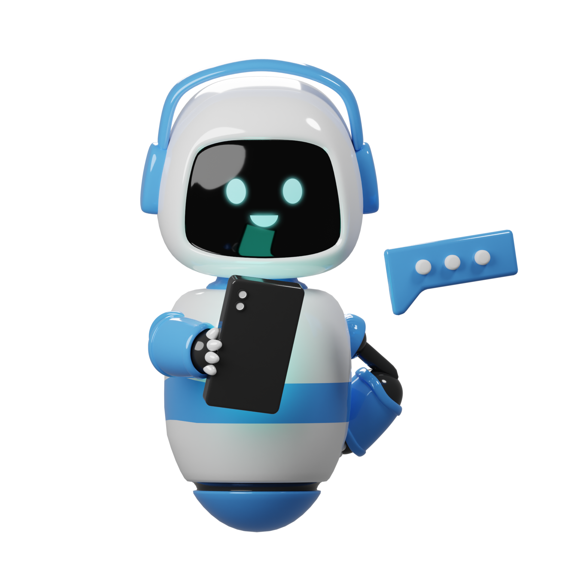 3D Blue Robot Characcter 23586879 PNG