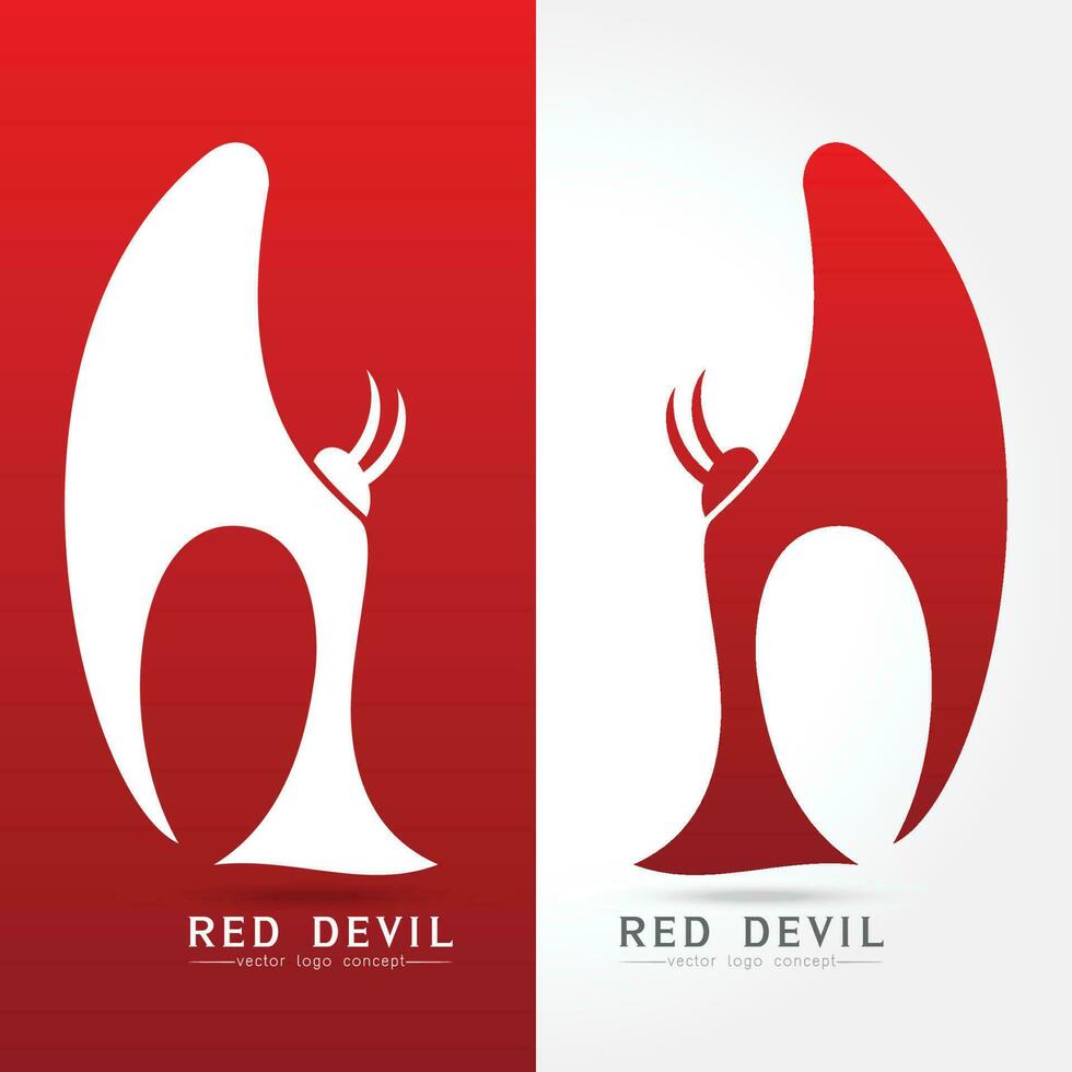 red devil - vector logo concept illustration