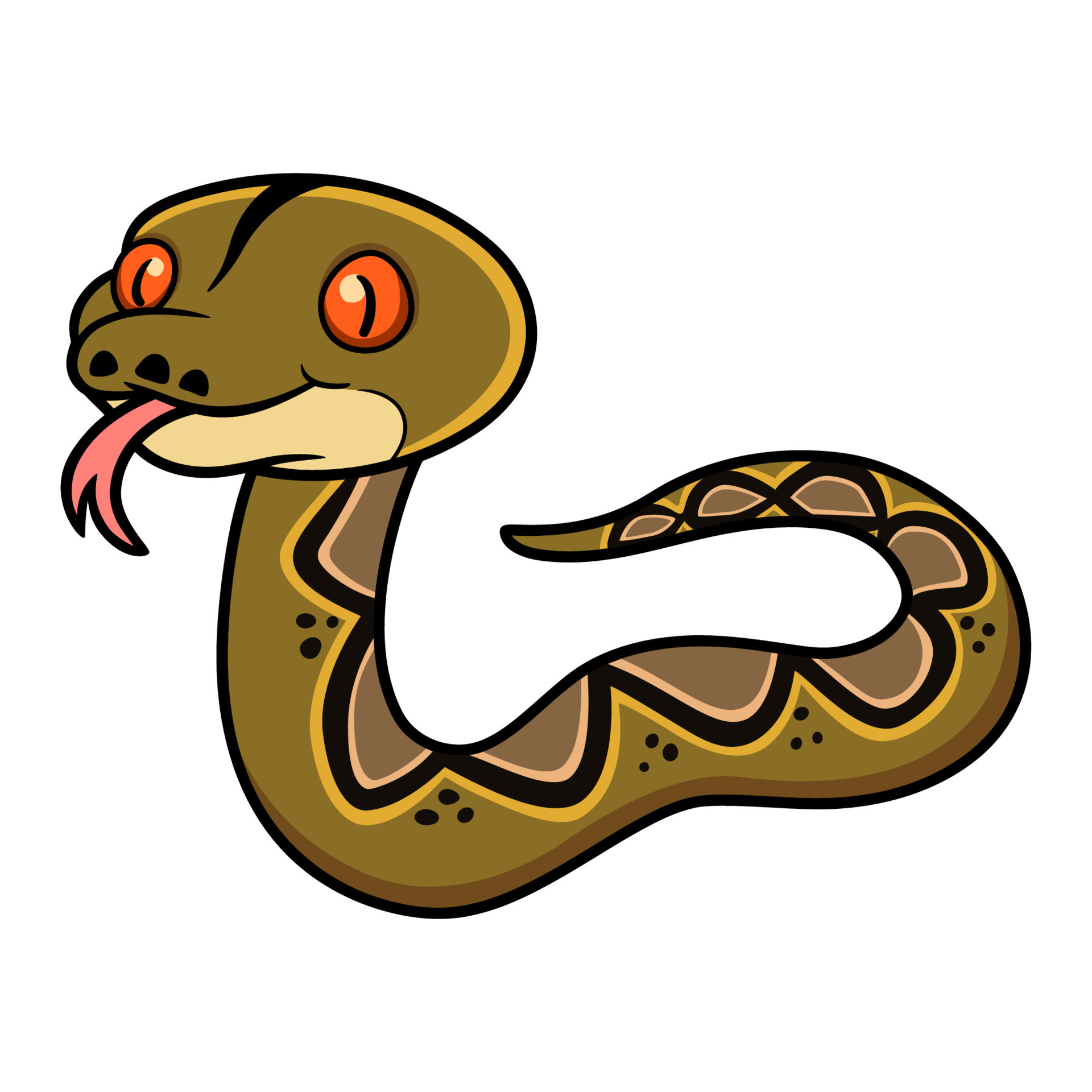 Cute happy reticulatus python cartoon 23586993 Vector Art at Vecteezy