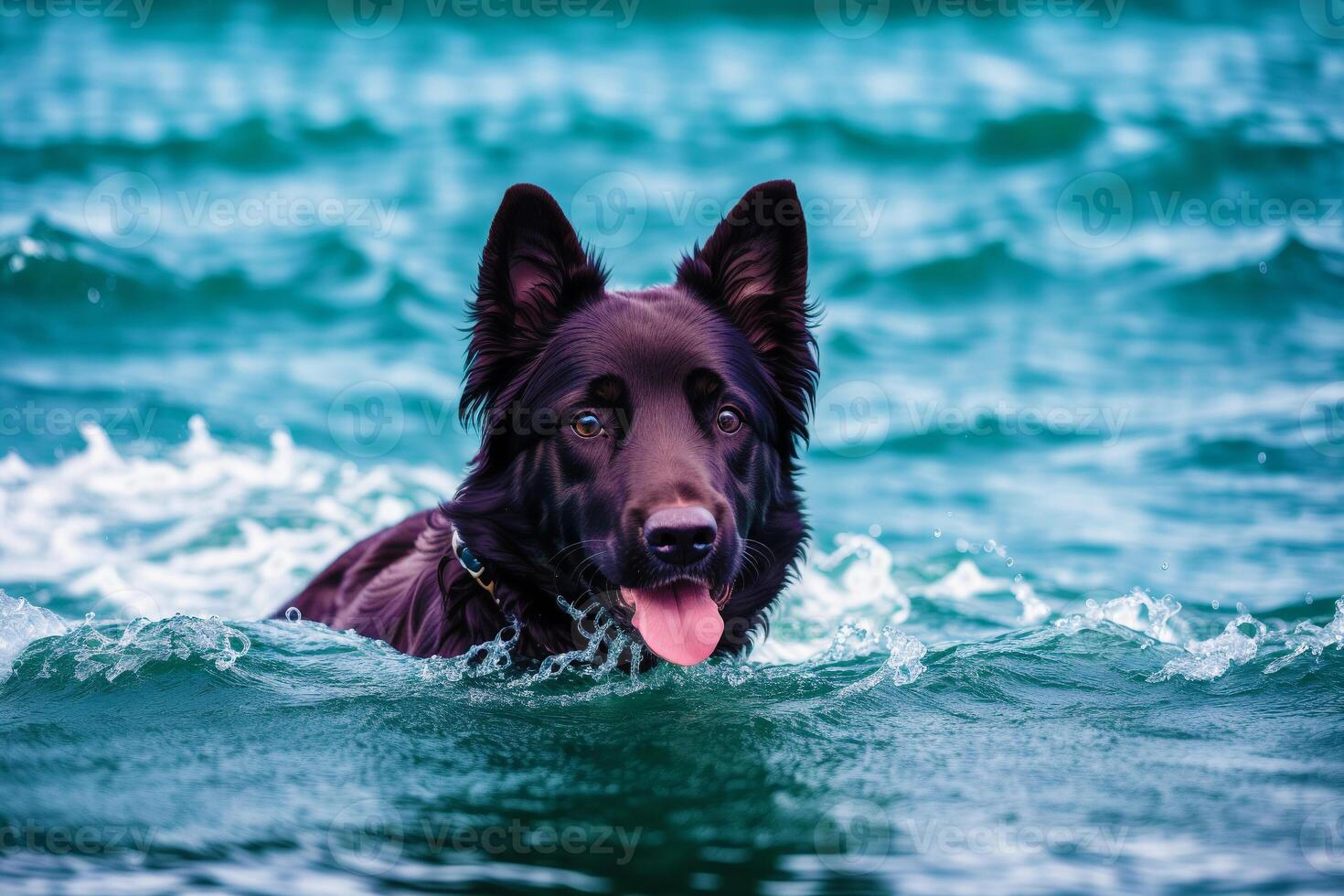 Portrait of a beautiful Belgian Shepherd dog in the park. Belgian Malinois. photo