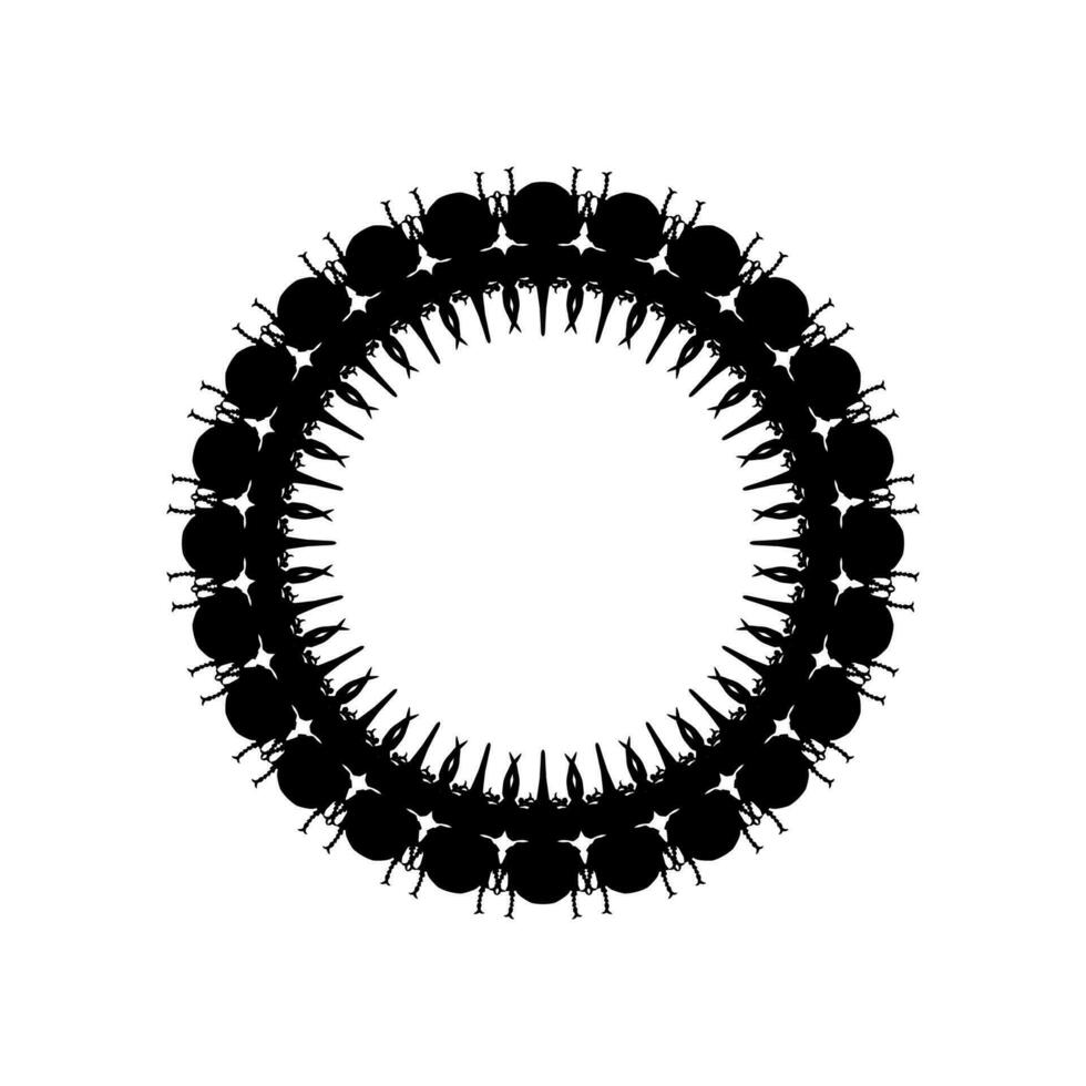 circulo forma silueta de el cuerno escarabajo o oryctes rinoceronte, dinastinas, lata utilizar para Arte ilustración, logo, pictograma, sitio web, aplicaciones o gráfico diseño elemento. vector ilustración