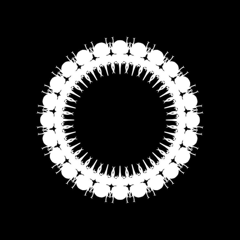 Circle Shape Silhouette of the Horn Beetle or Oryctes Rhinoceros, Dynastinae, can use for Art Illustration, Logo, Pictogram, Website, Apps or Graphic Design Element. Vector Illustration