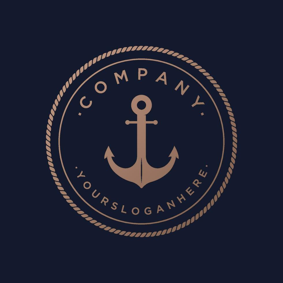 Nautical, marine anchor and rope Logotype Design. Logo for brand, maritime, company and business. vector