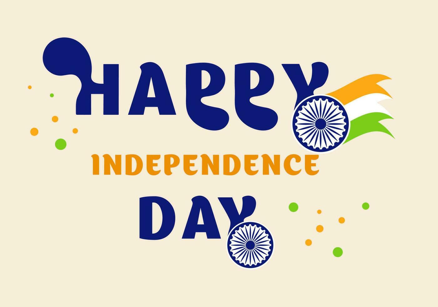 Happy Independence Day India, vector illustration, flyer design for August 15th.