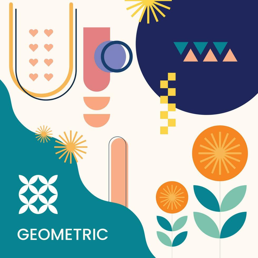 colorful fun shape geometric vector