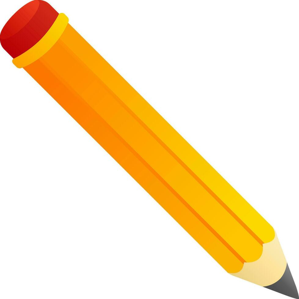 Pencil vector illustration .Golden pencil icon for design about education, school, office or book. Yellow pencil for decoration or ornament. Back to school graphic resource
