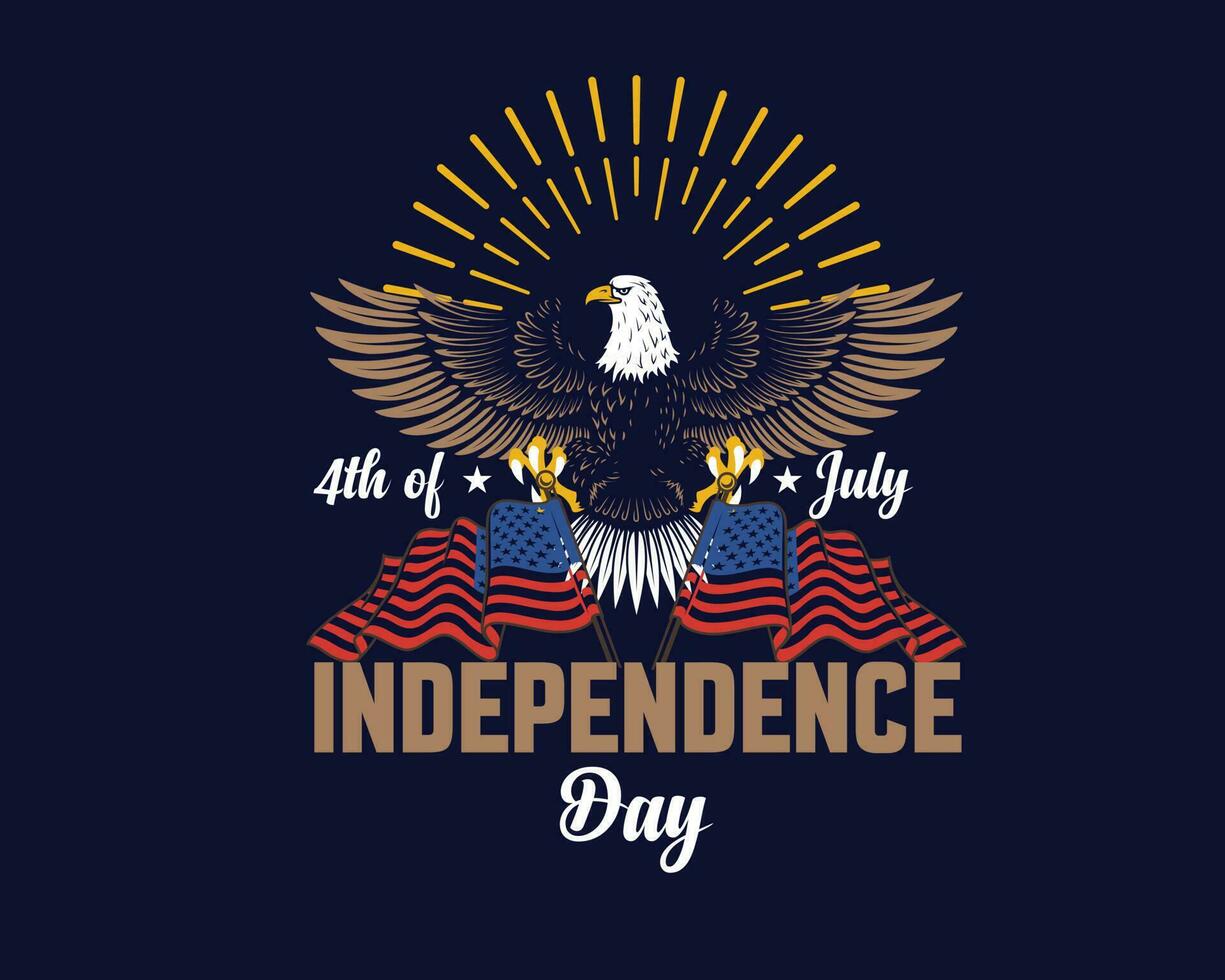 The Independence Day t-shirt design uses a cup, mug, and striker. wall art, etc. vector