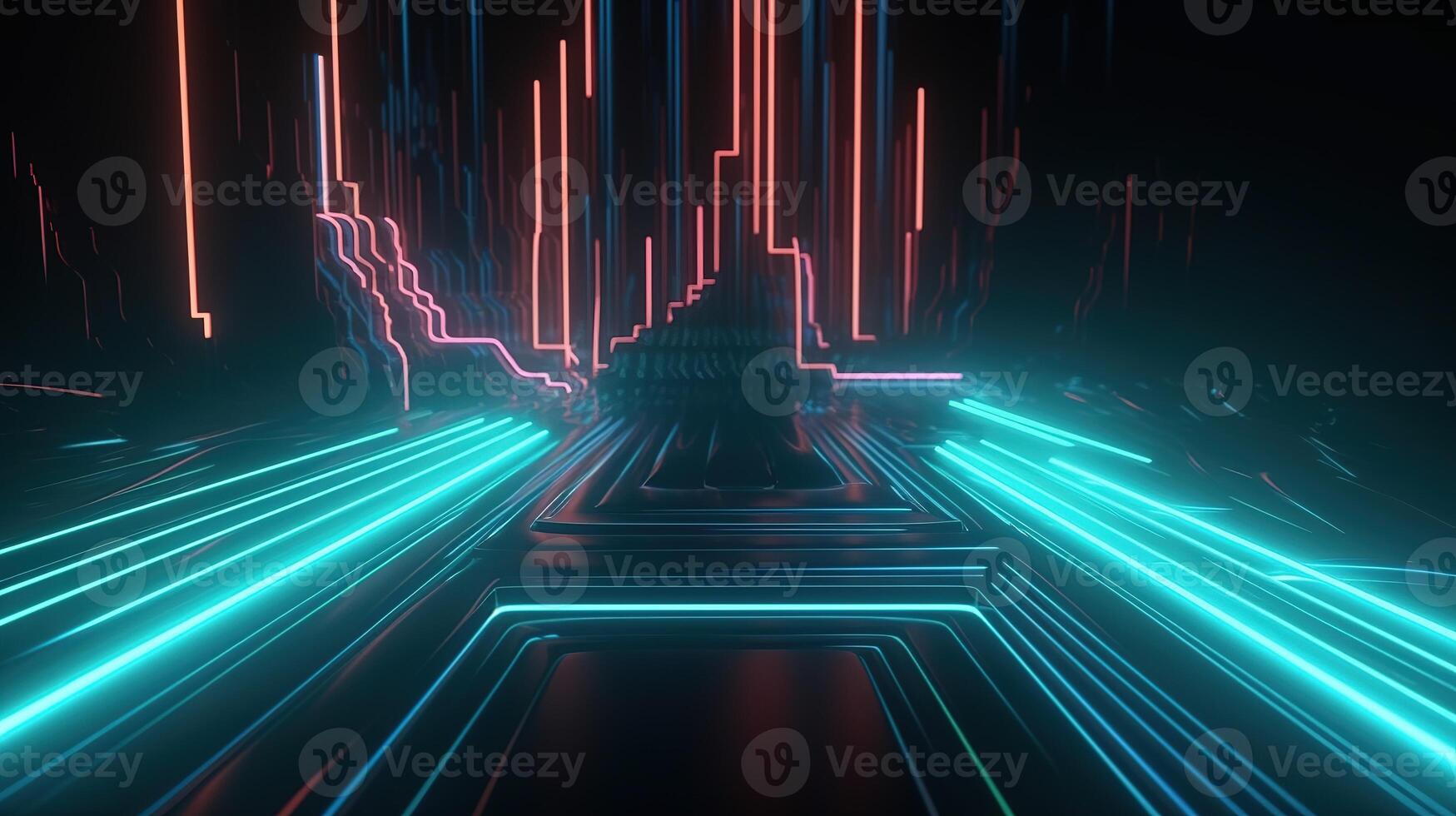 A Futuristic Abstract NeonBackground. photo