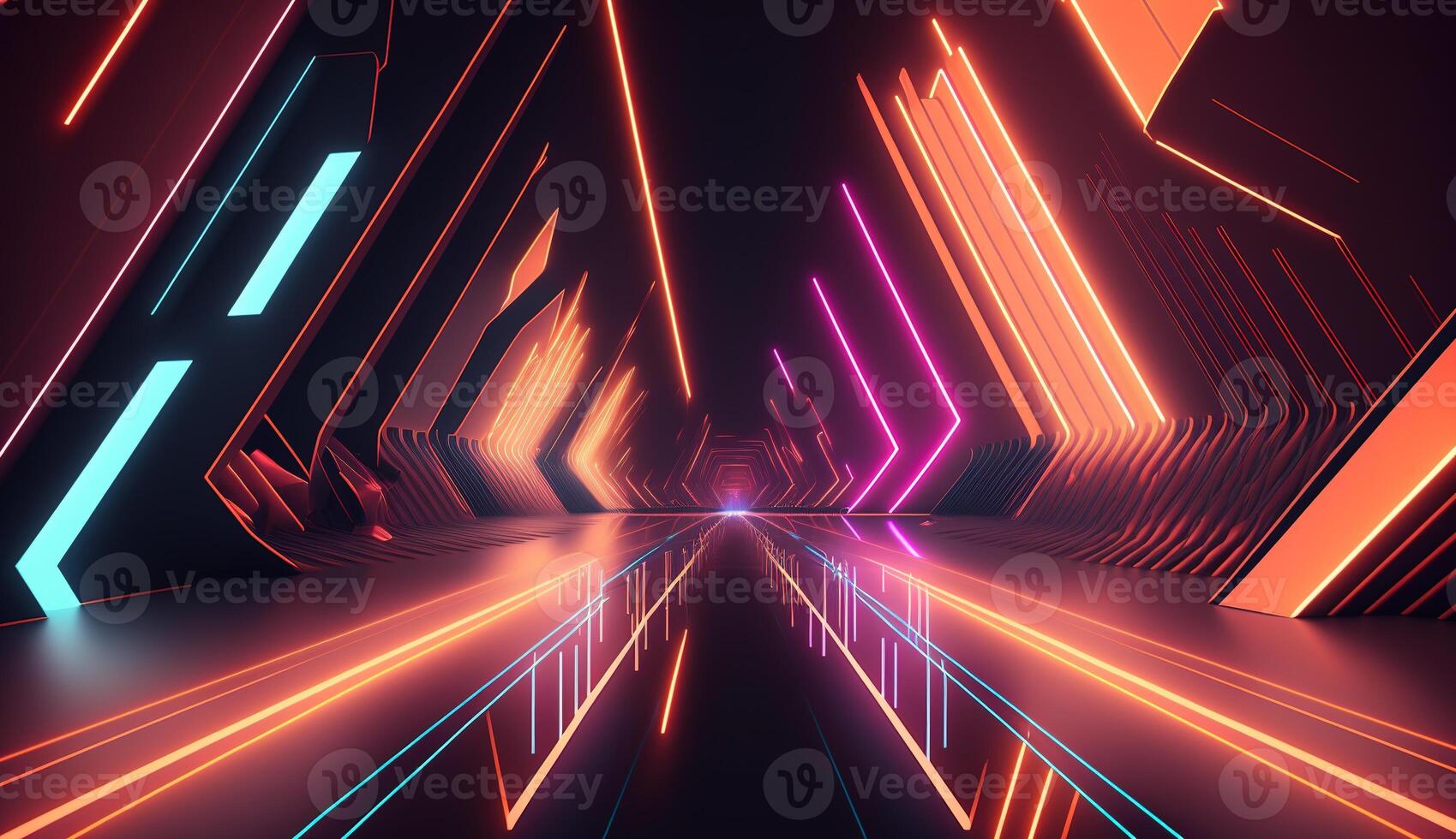 A Futuristic Abstract NeonBackground. photo