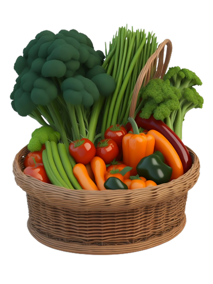 Basket of vegetables cartoon png free.Different types of vegetables. download