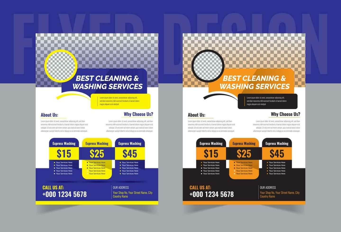Car Wash Flyer Design Template, Car Cleaning Service flyer, Washing flyer, automobile wash leaflet. vector