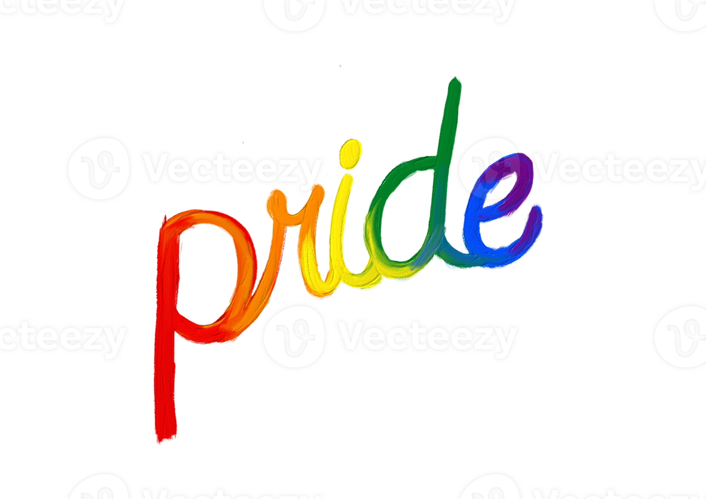 Rainbow on pride text oil brush paint.LGBT  Pride month watercolor texture concept png