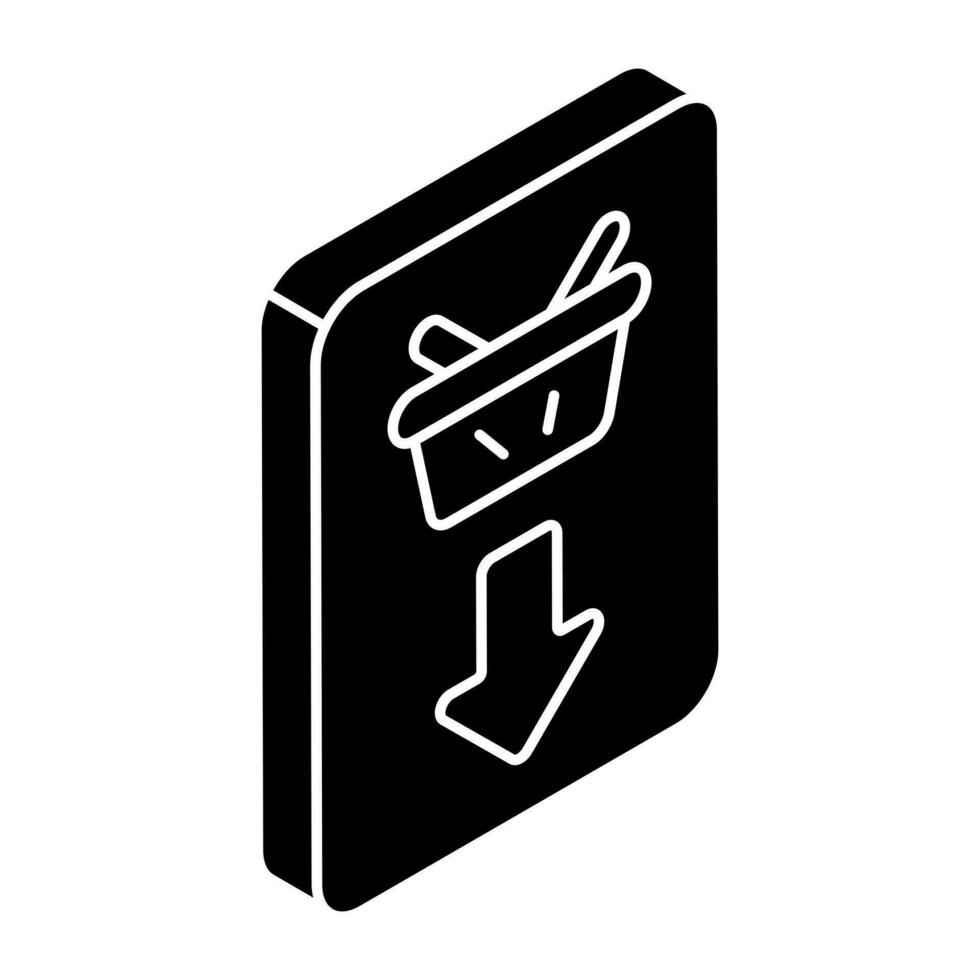 WA creative design icon of add to basketeb vector