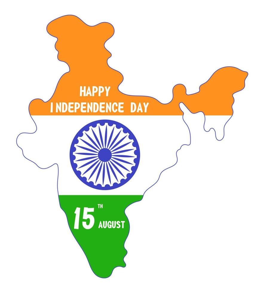 India Independence Day celebration background with Ashoka Wheel and National Flag -15th August. vector