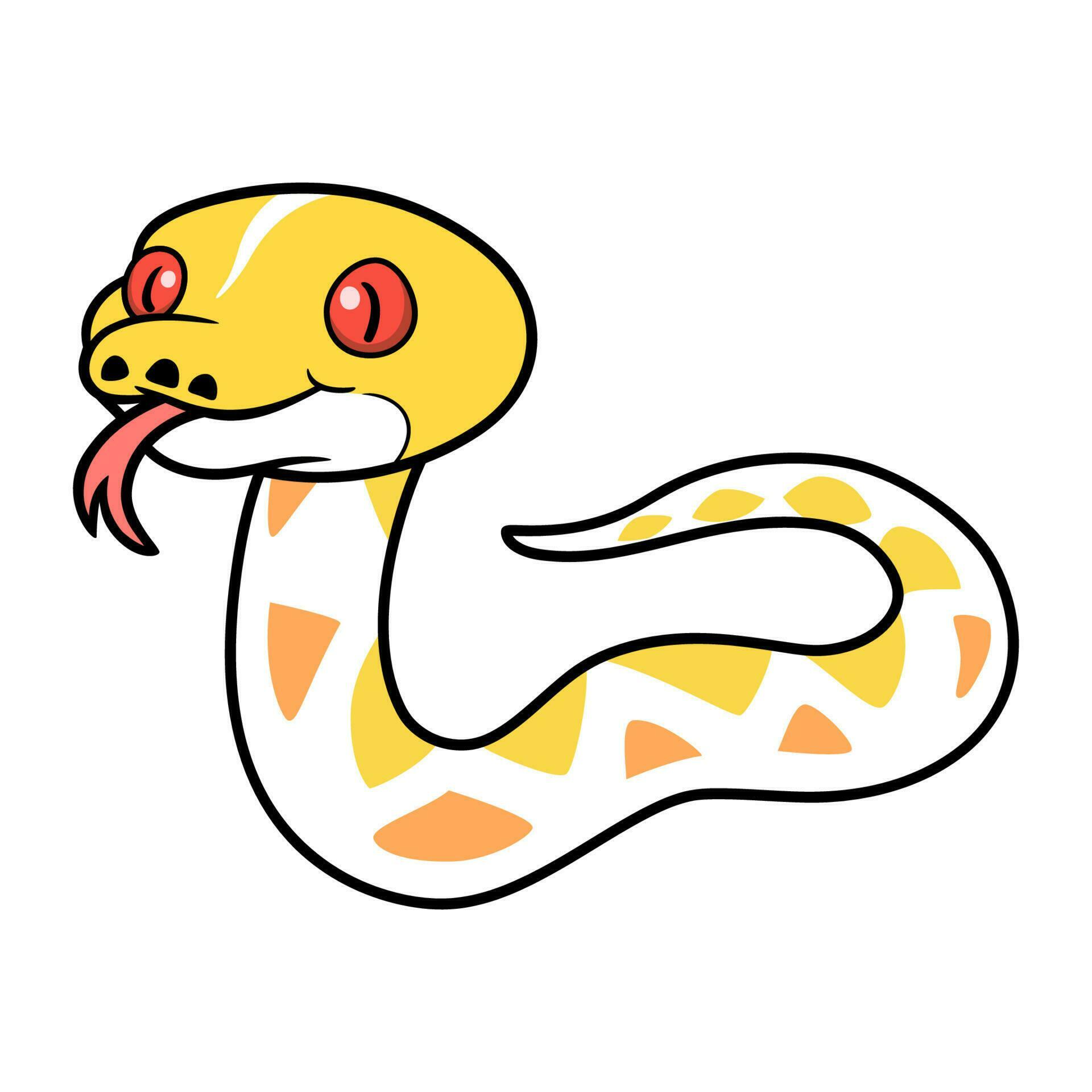 Cute amelanistic reticulated python cartoon 23587897 Vector Art at Vecteezy