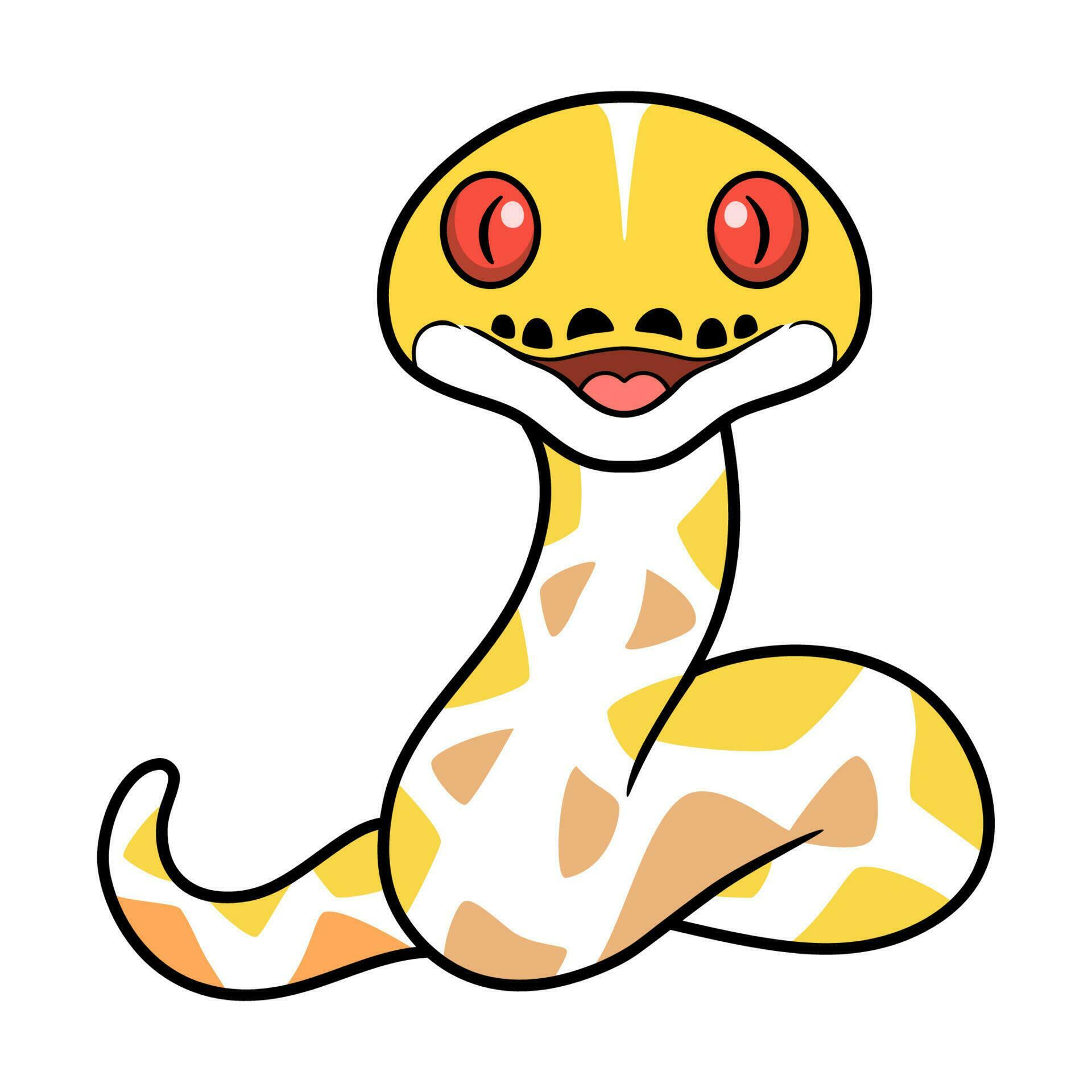 Cute amelanistic reticulated python cartoon 23587908 Vector Art at Vecteezy