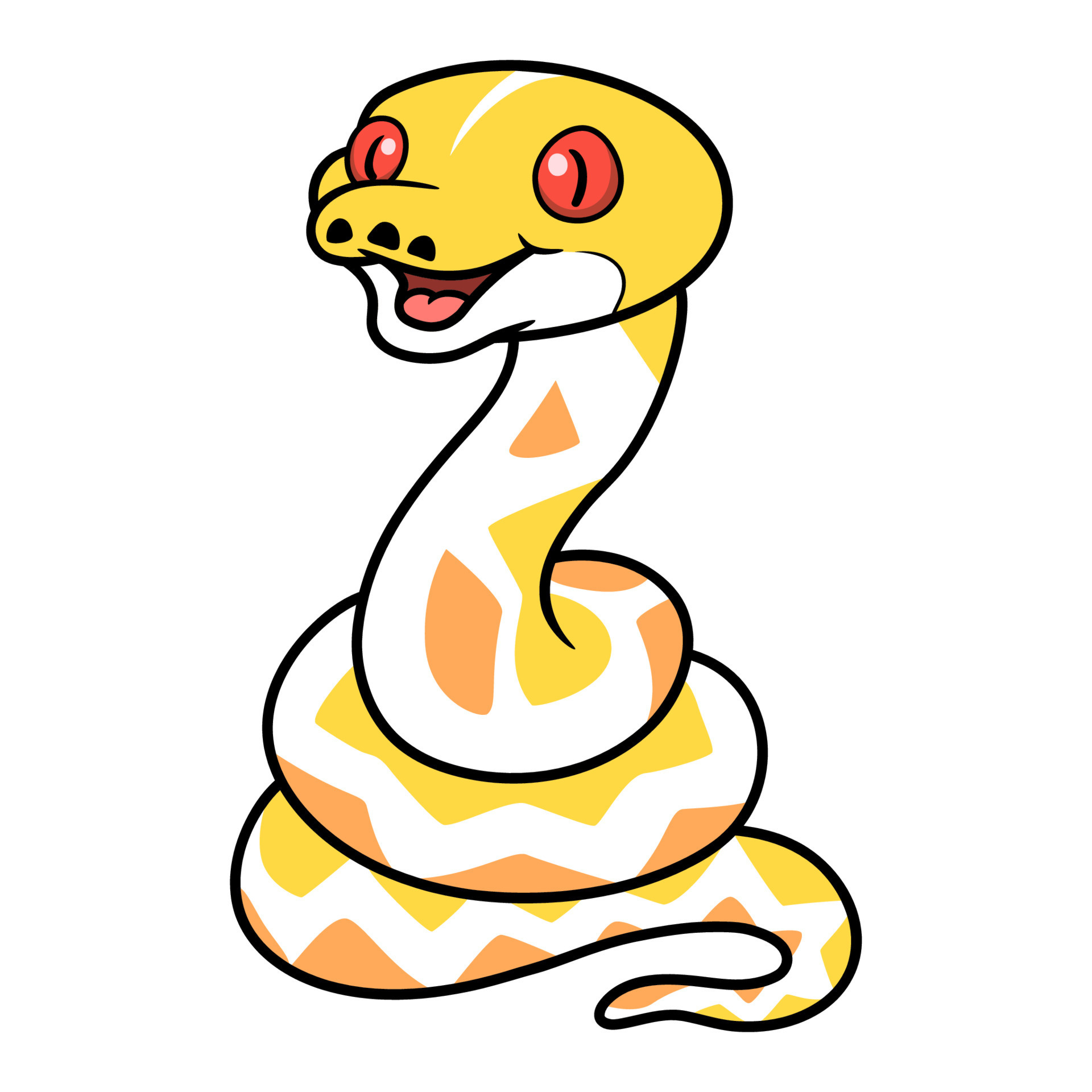 Cute amelanistic reticulated python cartoon 23587912 Vector Art at Vecteezy