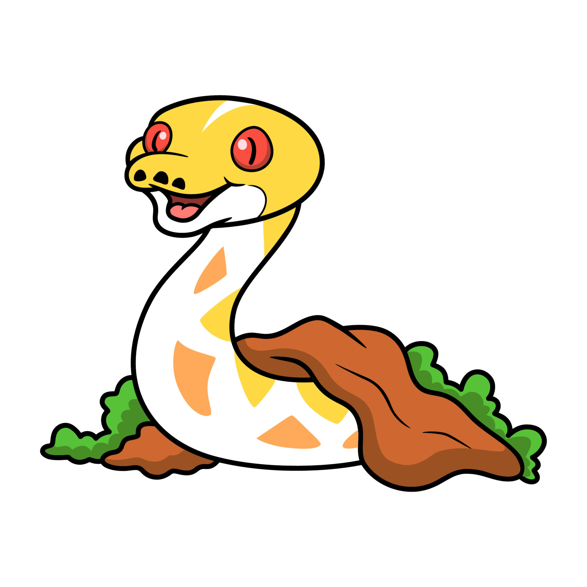 Cute amelanistic reticulated python cartoon out from hole 23587913 ...