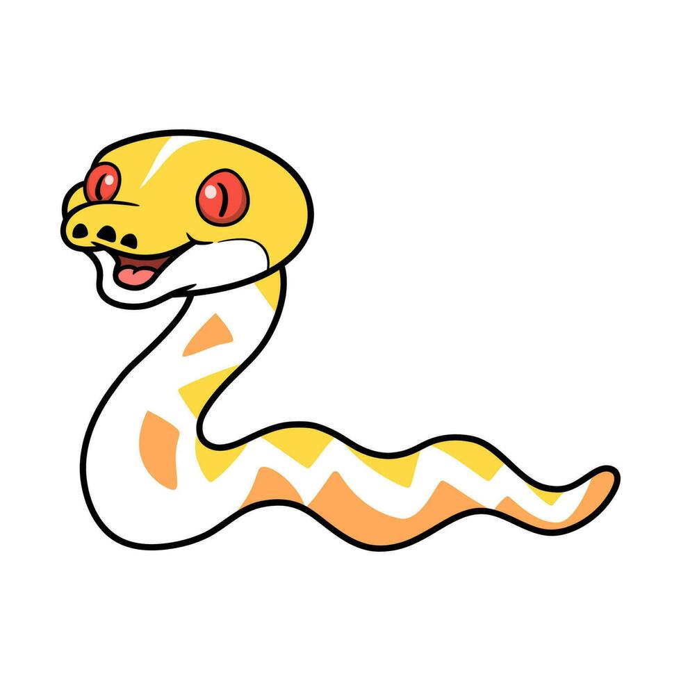 Cute amelanistic reticulated python cartoon 23587918 Vector Art at Vecteezy