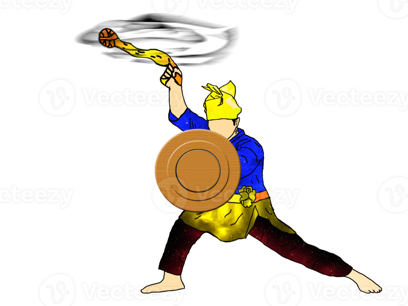 icon posing dance step pattern Nusantara Malay Warrior with weapon png