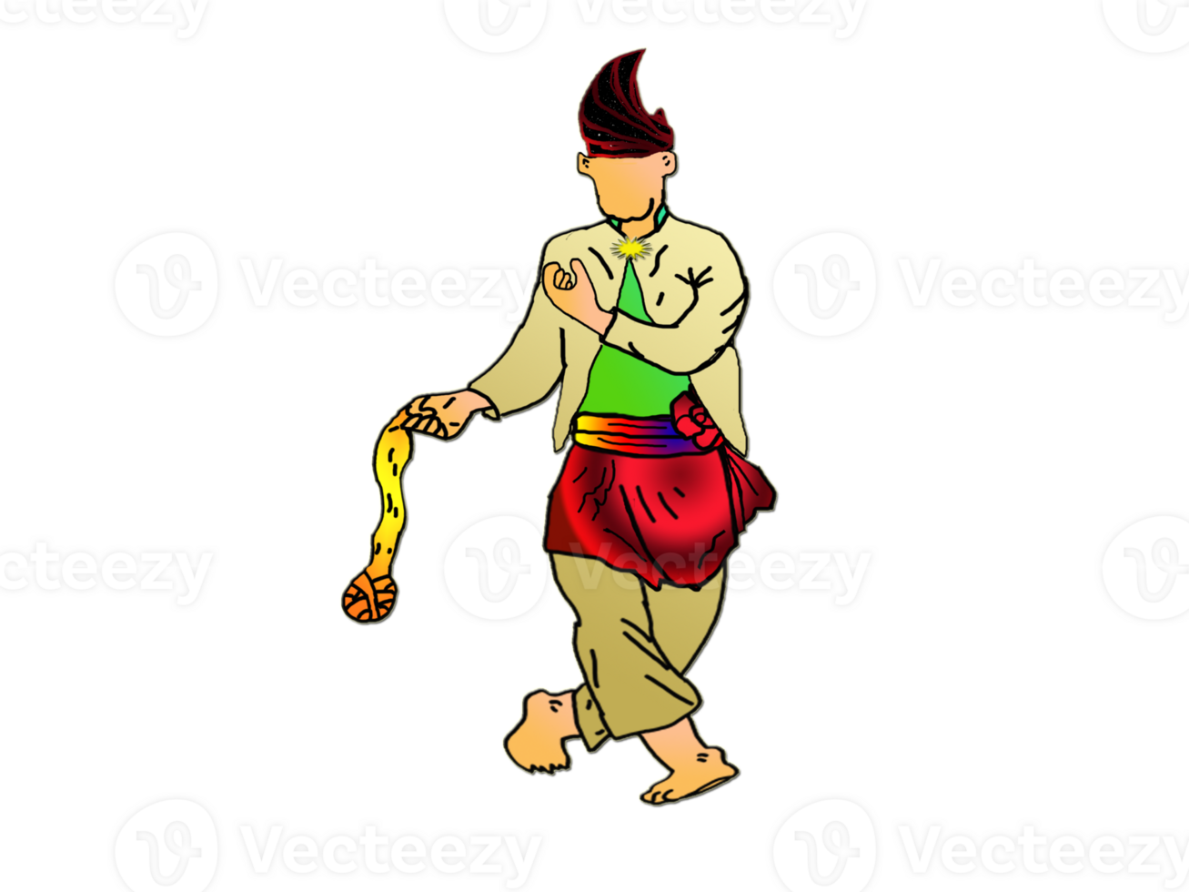 icon posing dance step pattern Nusantara Malay Warrior with weapon png