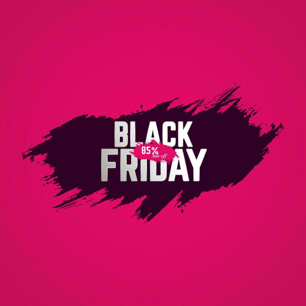 Black Friday 85 percent sale off concept for promotion discount vector illustration templaes design, sale off text on pink background