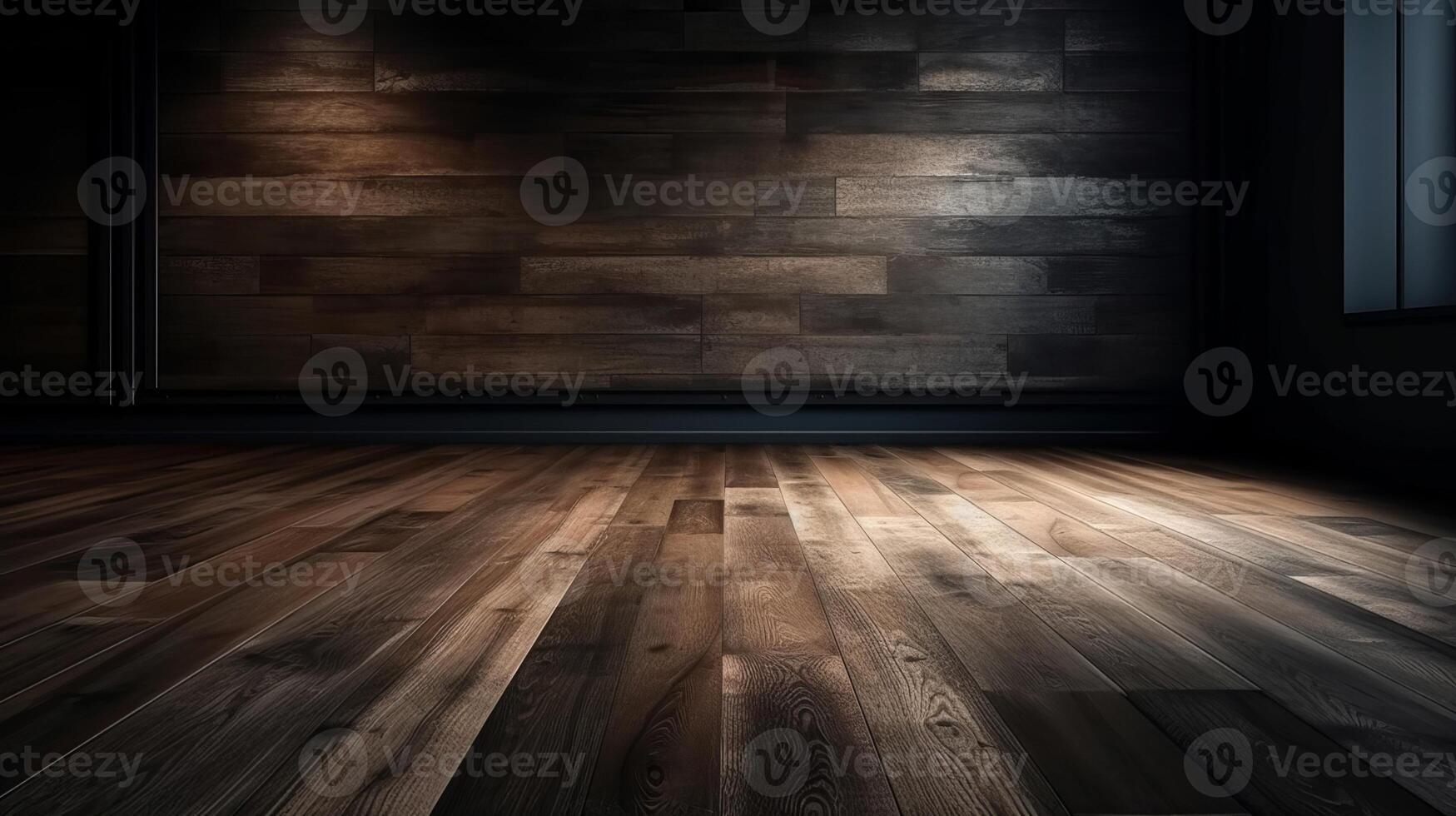 Cleanse light somber divider with stunning chiaroscuro and wooden floor. Bolt in foundation for thing introduction. Creative resource, photo