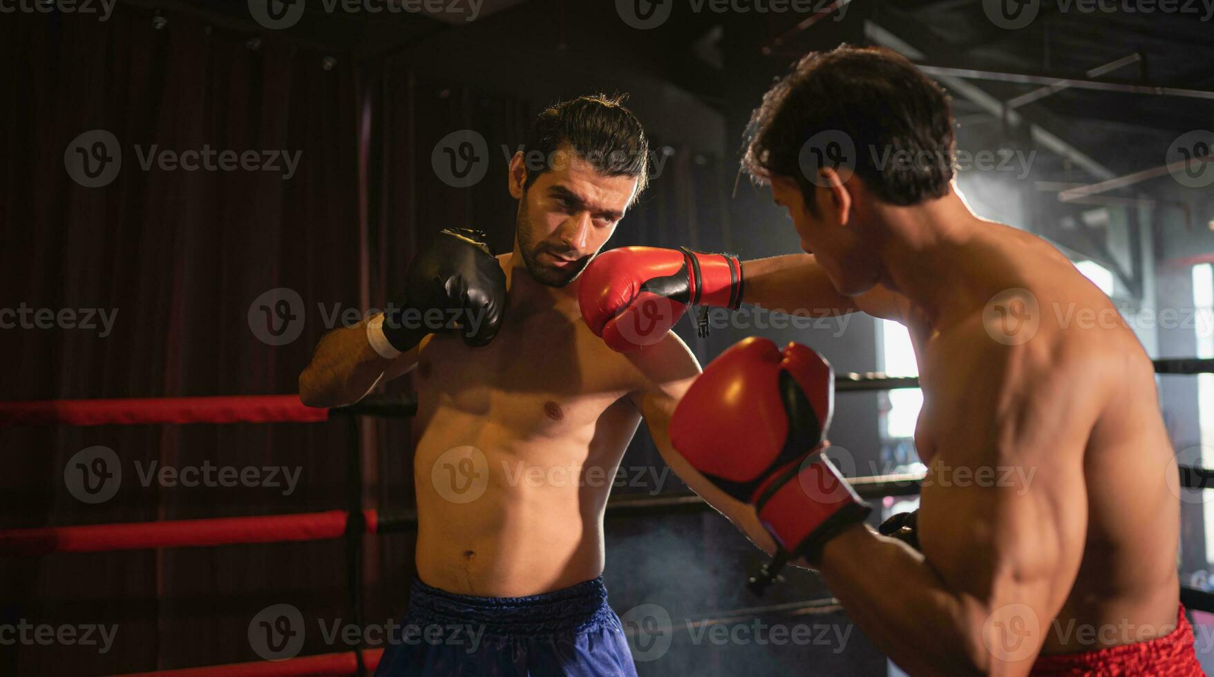 Punching is one of the master techniques of Muay Thai that is used to kick and lift to prevent kicks. which boxers are popularly used as weapons, Muay Thai,Thai martial arts. photo