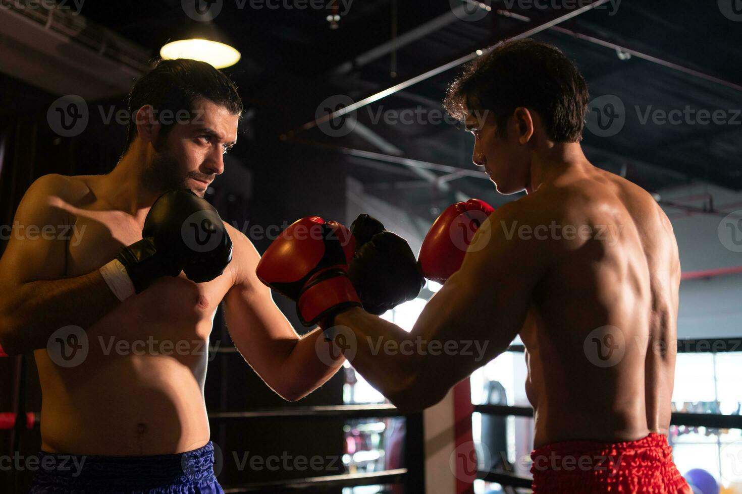Punching is one of the master techniques of Muay Thai that is used to kick and lift to prevent kicks. which boxers are popularly used as weapons, Muay Thai,Thai martial arts. photo