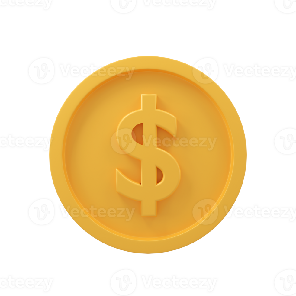 coin with dollar sign.golden dollar symbol.Gold coin.3D Stack of Gold Coins Icon Isolated.Symbol png