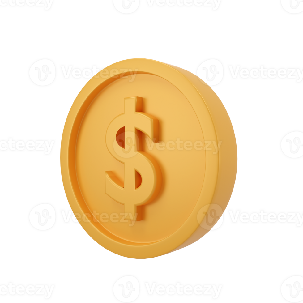 coin with dollar sign.golden dollar symbol.Gold coin.3D Stack of Gold Coins Icon Isolated.Symbol png