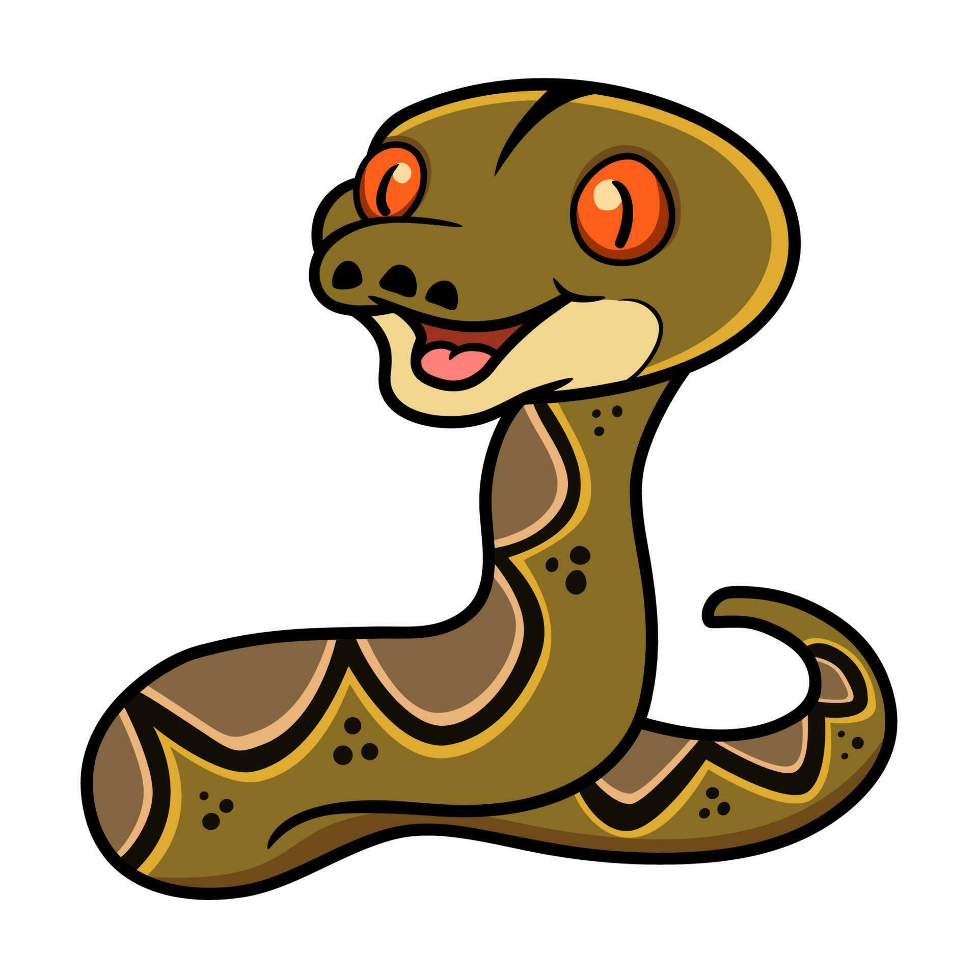 Cute happy reticulatus python cartoon 23588222 Vector Art at Vecteezy
