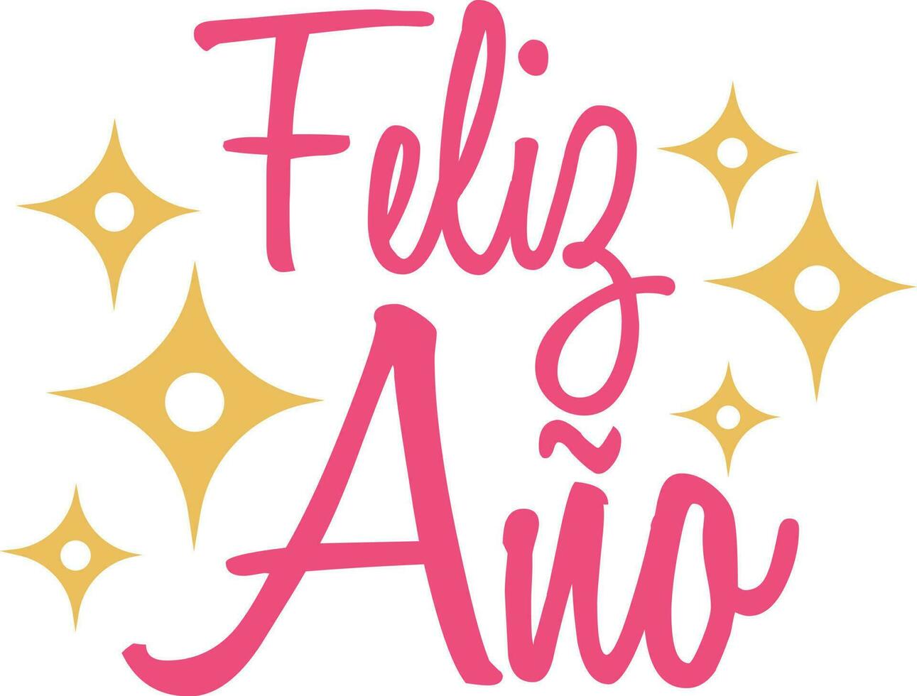 feliz año mano dibujado letras. vector ilustración. tipografía diseño . caligráfico