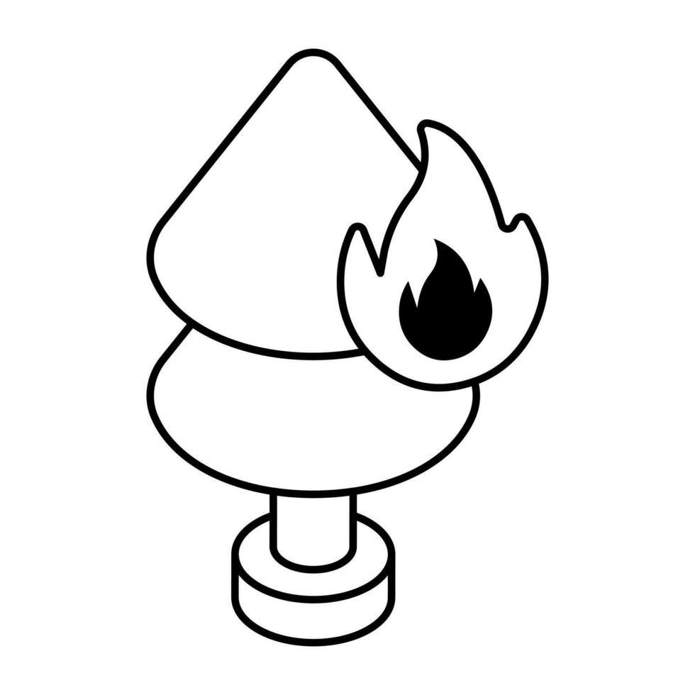 WebEditable design icon of forest fire vector