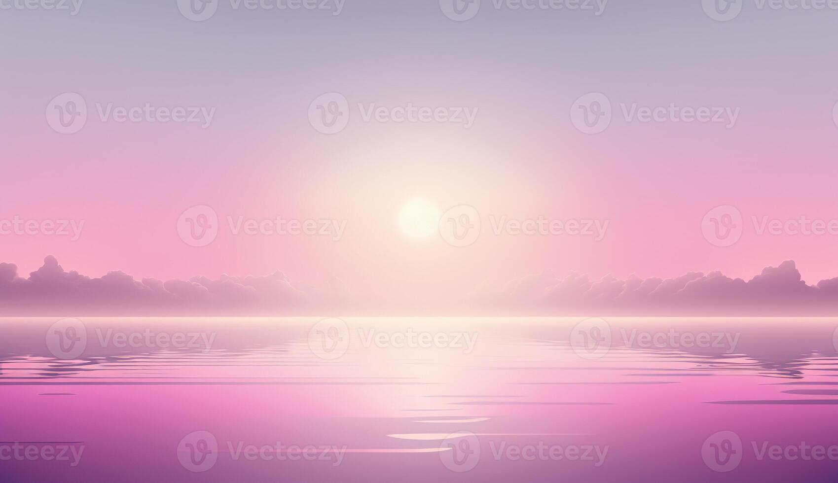 , Beautiful gradient scene landscape with light pink color, horizontal wallpaper. Abstract background with clouds and horizon photo