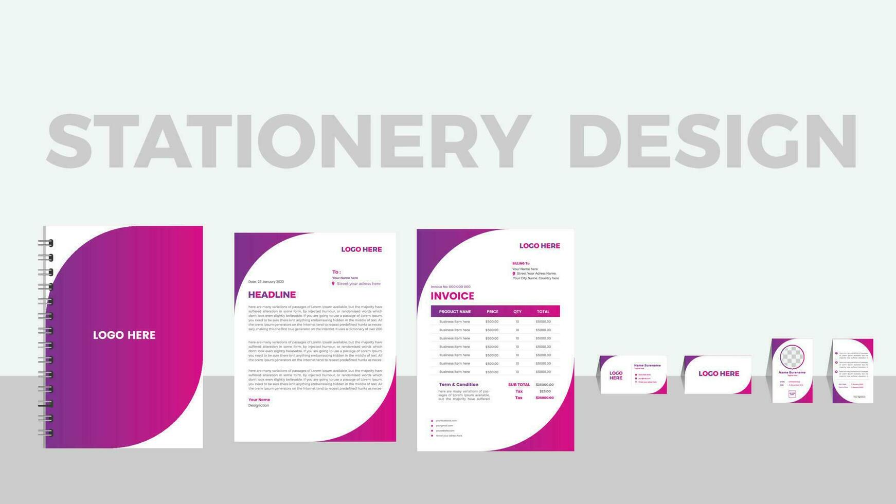Stationery Item Design Template vector