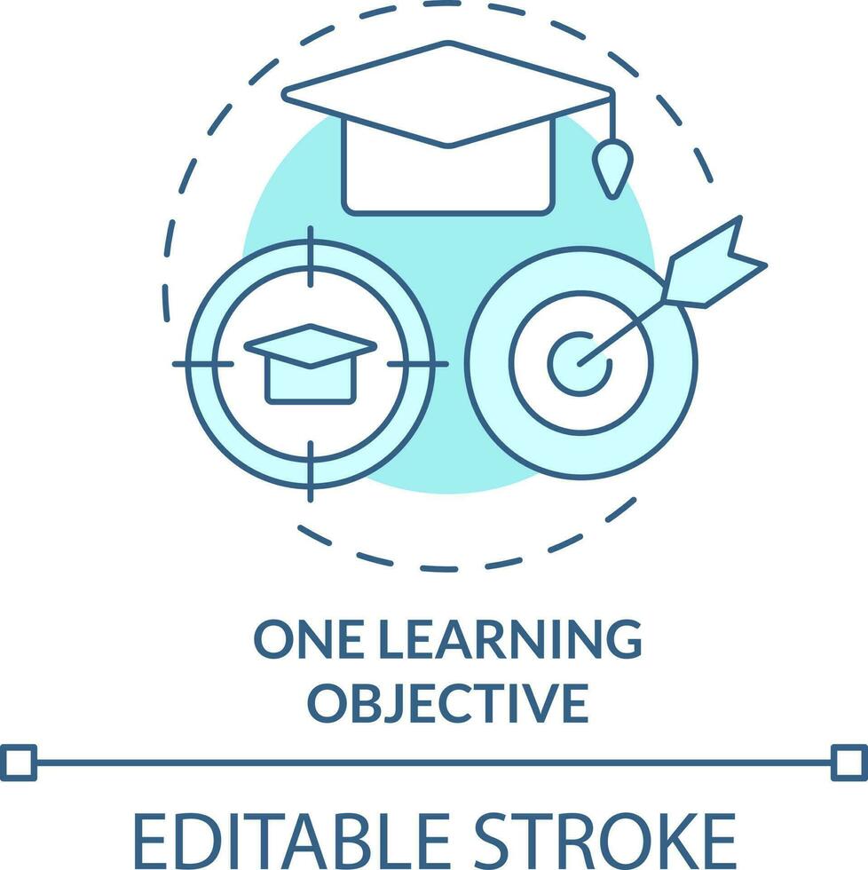 One learning objective turquoise concept icon. Microtraining aspect ...