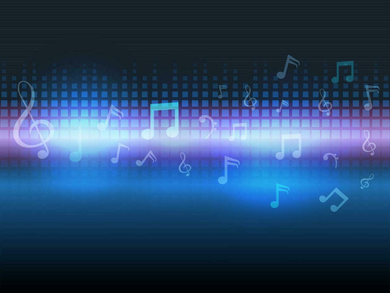 Abstract Shiny Sound Bars Background With Music Notes. 23588449 Vector ...