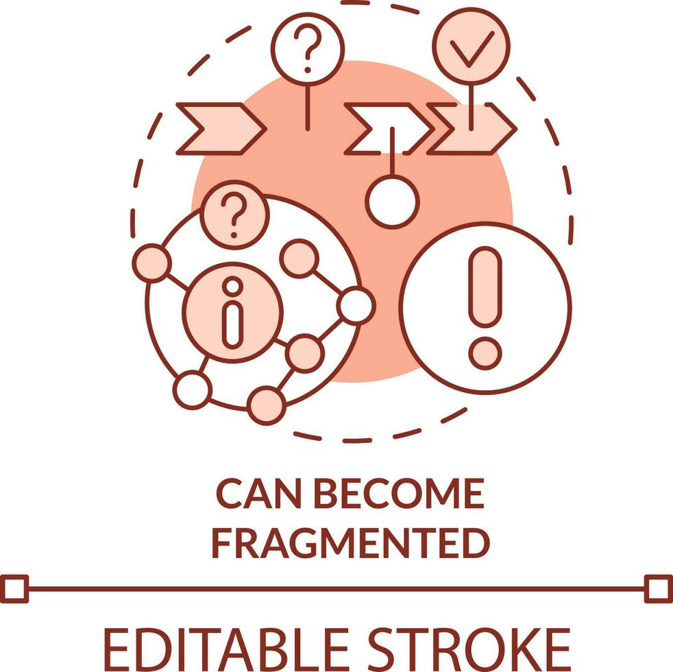 Can become fragmented terracotta concept icon. Microtraining ...