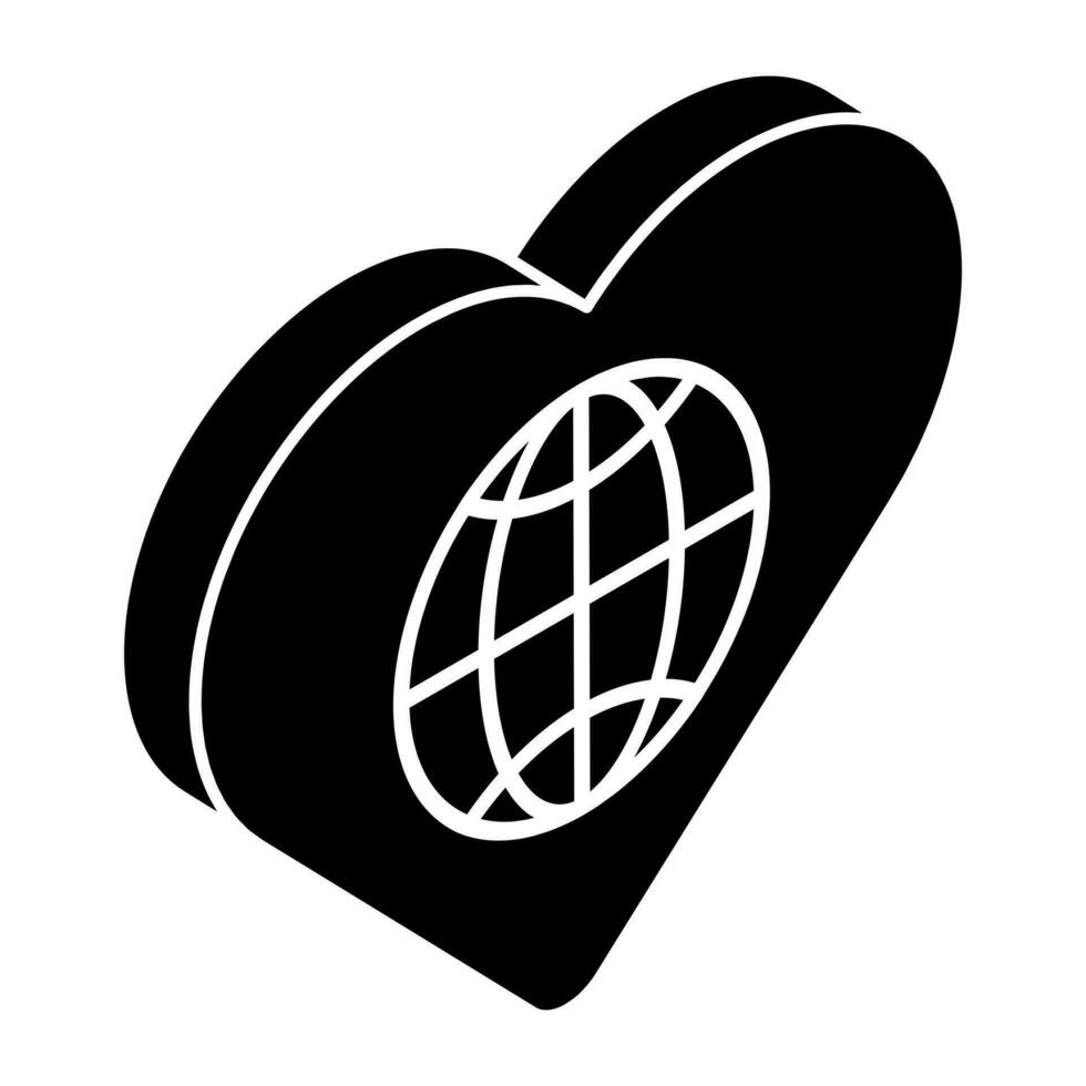 WebGlobal love icon, editable vector