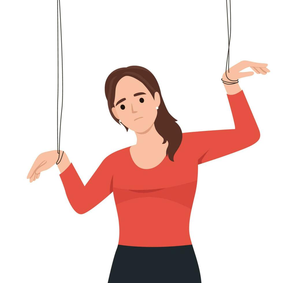 Puppeteer manipulate woman on ropes 21468970 PNG