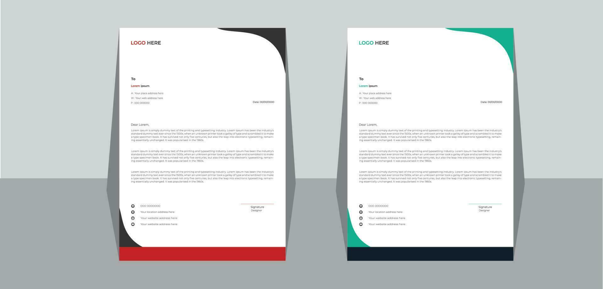 business letterhead design vector