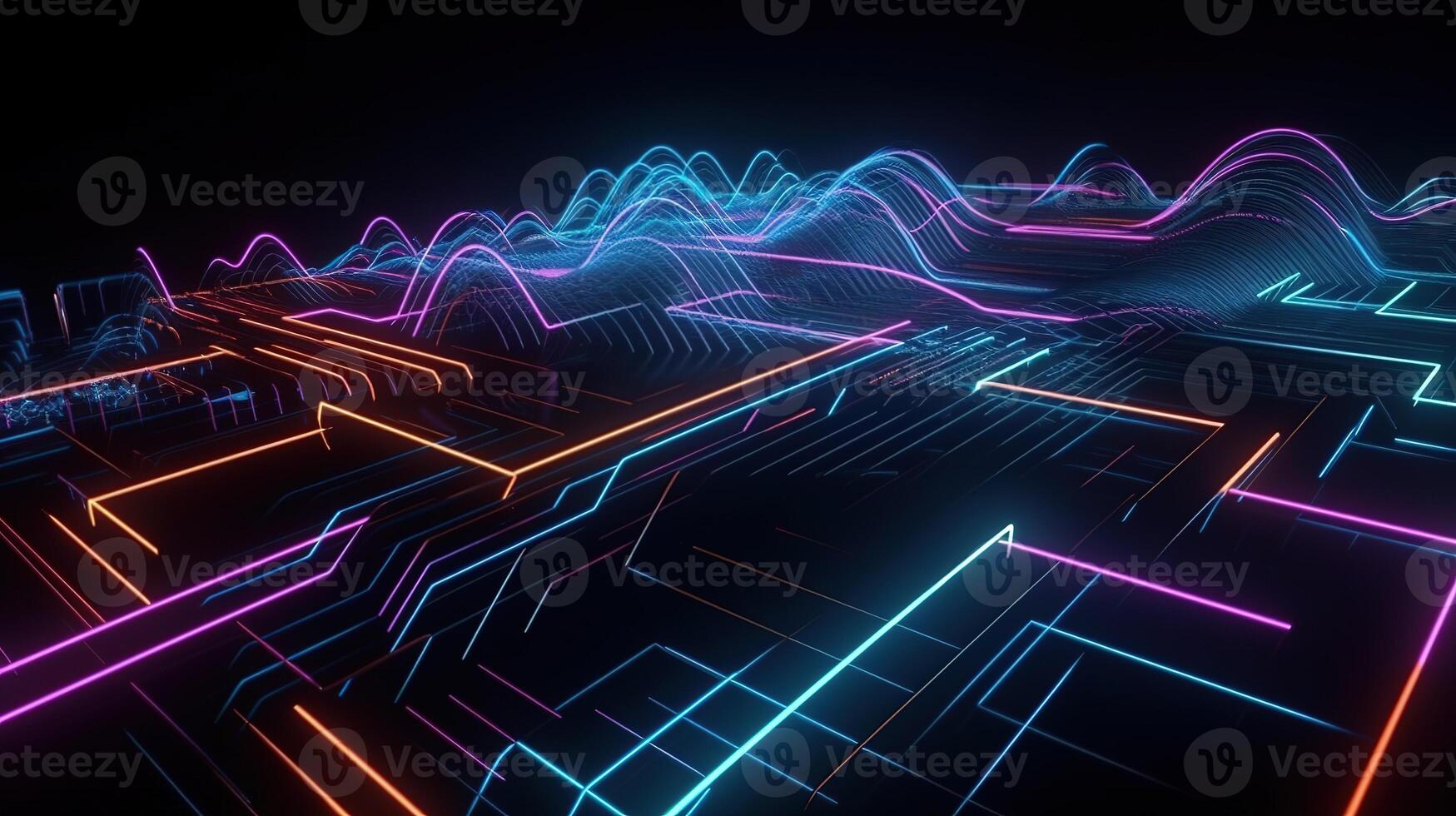 A Futuristic Abstract NeonBackground. photo