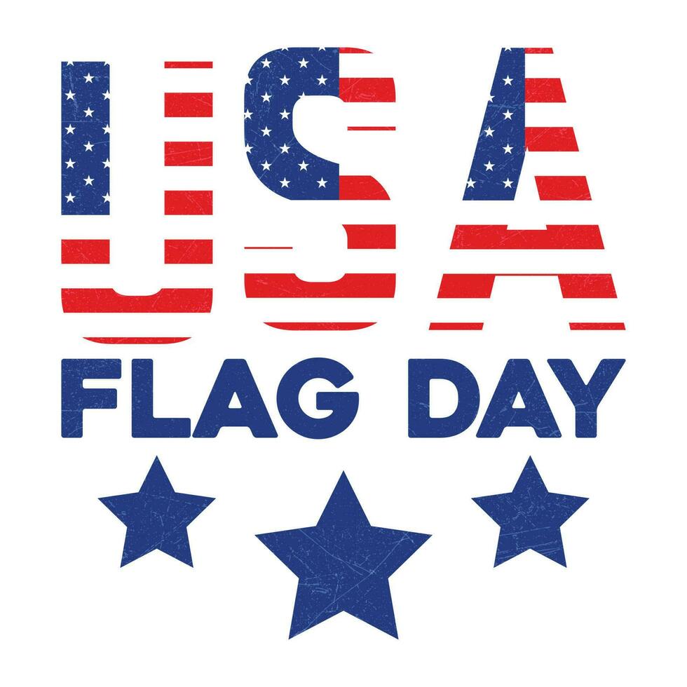 USA Flag Day Badge Design, Stamp, Tshirt, Seal, Sticker, Rubber, Tag, Banner, Poster Vector Illustration With Grunge Texture