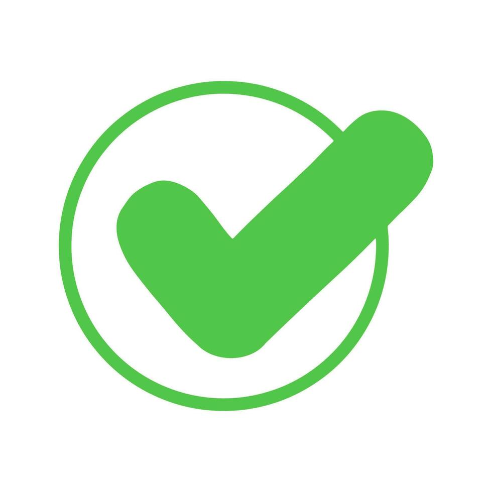 Green check mark,Tick icon symbol in a circle - vector illustration.