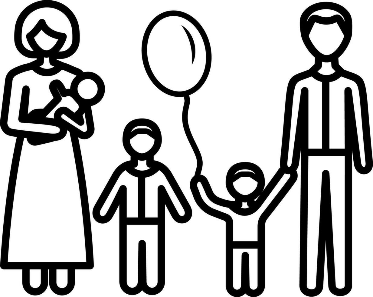 full-fledged family icon vector illustration