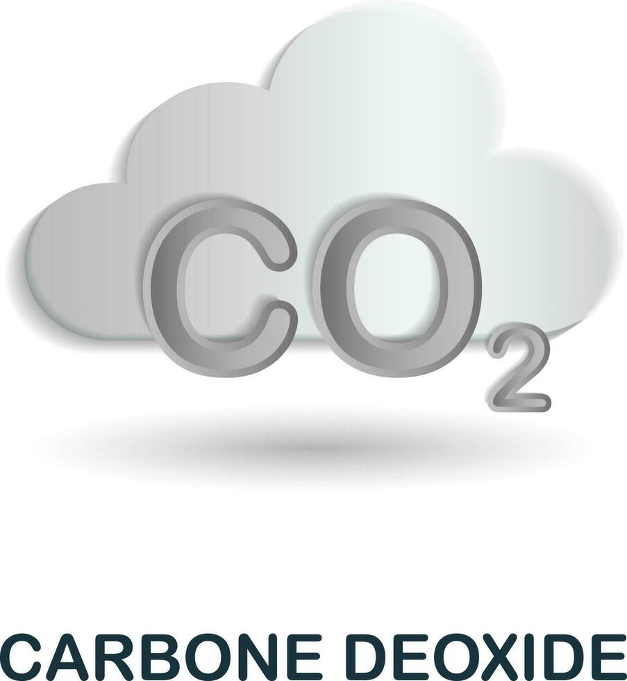 Carbone Deoxide icon. 3d illustration from climate change collection. Creative Carbone Deoxide 3d icon for web design, templates, infographics and more vector